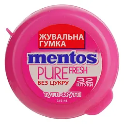 Жувальна гумка Mentos Pure Fresh Тутті-Фрутті, з екстрактом зеленого чаю, 56 г - мініатюра 3