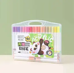 Маркери акрилові пігментні Water Color Pen 48 шт Фломастери художні для малювання з кейсом  - мініатюра 3