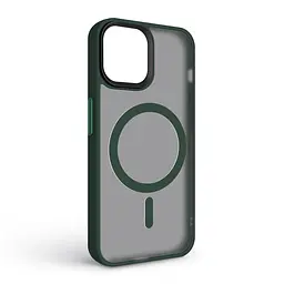 Чехол для Apple iPhone 14, Uniq MagCase, зеленый, противоударный, панель-накладка с MagSafe, ударопрочный TPU+PC, с магнитом MagSafe, поддержка полноценной беспроводной зарядки, ArmorStandart (ARM75324) - мініатюра 2