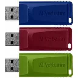 USB флеш накопичувач Verbatim 3x16GB Slider Red/Blue/Green USB 2.0 (49326) - мініатюра 2