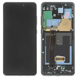 Дисплей (LCD) Samsung GH82-22271A G988 Galaxy S20 Ultra з сенсором COSMIK BLACK сервісний +рамка