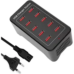Зарядна станція ILEPO багатопортова на 10 USB портів 50 Вт / мережевий мультизарядний пристрій (19011) - мініатюра 3
