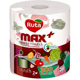 Рушники паперові Ruta Max Plus 1 рул 2 шари білі