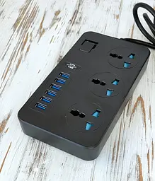 Сетевой фильтр-удлинитель Rated Power AR-CP02, 3 розетки и 6 USB портов, 1.8 м, черный - миниатюра 6