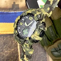 Наручний годинник чоловічий 003CMGRDPS ДПС Зелений камуфляж + Коробка. Patriot acs0031060 - мініатюра 3