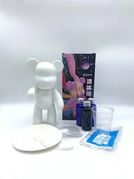 Флюїдне ведмежатко fluid bear bearbrick, 23 см, з фарбами YELLOW - мініатюра 4