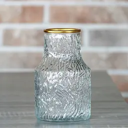Ваза для квітів Crystal Rebecca скляна 15 см з золотим обідком (80241114) - мініатюра 2