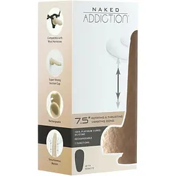 Фалоімітатор з ротацією та пульсацією Addiction Naked The Freak 7.5 Rotating & Thrusting Vibrating - мініатюра 7