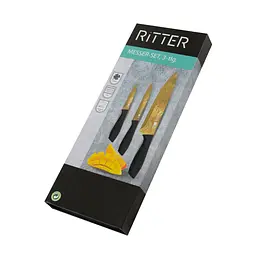 Набір із 3-х ножів Ritter + Дошка кухонна Krauff