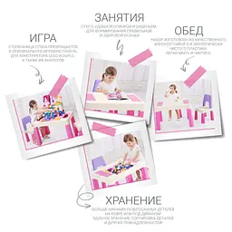 Дитячий функціональний столик і стільчик Poppet 5в1, рожевий (PP-002P) - мініатюра 11