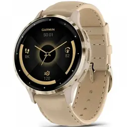 Смарт-часи Garmin Venu3S Soft Золотистий S.Steel Bezel w.French GrayCase and Leather Band 010-02785-55