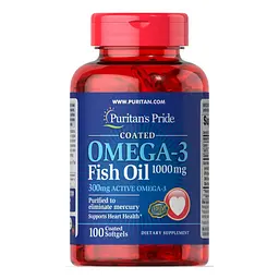 Омега-3 Puritans Pride Fish Oil 1000 мг (300 мг Active Omega-3) 100 softgels