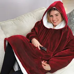 Плед-Толстовка з капюшоном і рукавами Huggle Hoodie Blanket 3-в-1 Унісекс • Теплий худі + Зігріваючий ковдру + Домашній халат - мініатюра 5