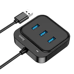 Hub адаптер Hoco Easy 4-in-1 converter HB31 (Usb to Usb3.0x4) L=0.2M - мініатюра 3