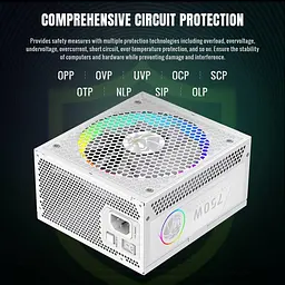 Блок живлення GameMax 750G 750W RGB 80+ Gold White (RGB 750G WH) - мініатюра 10
