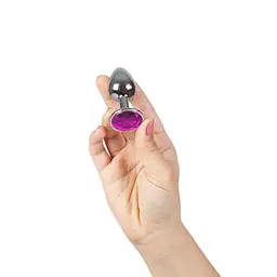 Анальна пробка Secret Play Metal Butt Plug Fuchsia M, 8,5 см (фуксія) - мініатюра 5