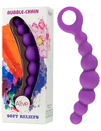 Анальний стимулятор Alive Bubble Chain, 21х3 см, фіолетовий - мініатюра 2