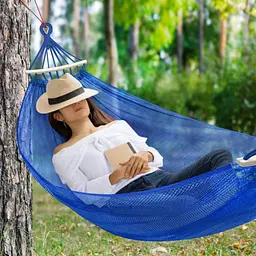 Гамак-сітка 150×190 см із планкою 40 см, Сітчастий гамак із деревʼяною перекладиною - мініатюра 3