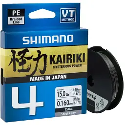 Шнур Shimano Kairiki 4 PE 150 м (Steel Gray) 0.06 мм 4.4 кг