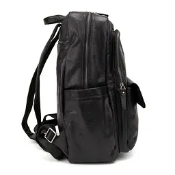 Чоловічий шкіряний рюкзак чорний Tiding Bag 2086A чорний - мініатюра 4