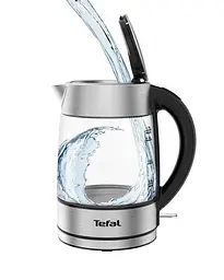 Чайник TEFAL Glass KI772D38, 1.7л, 2200W, сріблясто-чорний - мініатюра 5