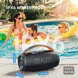 Бездротова стереоколонка ZEALOT P11 з Bluetooth, пікова потужність 80 Вт, надлегкий портативний дизайн, водонепроникність - мініатюра 5