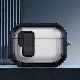 Футляр протиударний Locking Button для навушників Airpods Pro Blue - мініатюра 2