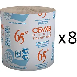 Уцінка. Туалетний папір Обухів, 8 шт. (24294) 
