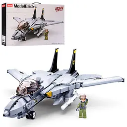Конструктор "Model Bricks": Військовий літак F14 404 деталі SLUBAN M38-B0755