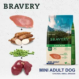 Сухий корм для дорослих собак малих порід Bravery Chicken Mini Adult з куркою 2 кг 04PE002000.0004.0192 - мініатюра 2