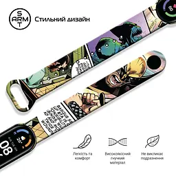 Ремінець ArmorStandart Superhero для Xiaomi Mi Band 7/6/5 Wolverine comix Black (ARM59265) - мініатюра 3