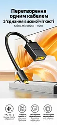 Відеоперехідник UGREEN 20134 Micro HDMI - HDMI 2.0 4K 60 Гц 0,22 м чорний (20134) - мініатюра 7