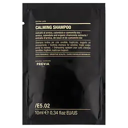 Заспокійливий шампунь для чутливої шкіри голови Previa E5.02 Calming Shampoo 10 мл