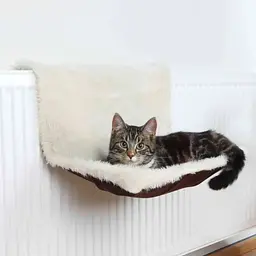 Гамак для котів Trixie на радіатор з довгим хутром плюш 45х26х31 см бежевий/коричневий - мініатюра 2