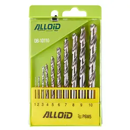 Набір свердел по металу Alloid Building Tools 1-10 мм Р6М5 (DB-10110)