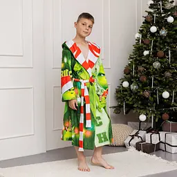 Халат дитячий з плюшевого велюру Grinch №2 18260 158-164 см - мініатюра 2