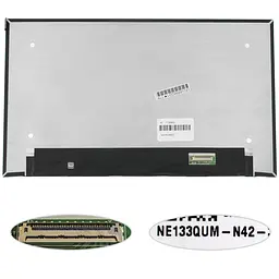 Матриця 13.3" NE133QUM-N42 (3840 * 2160 40pin (eDP IPS) LED SLIM (без додаткової панелі) глянець роз'єм справа внизу) для
