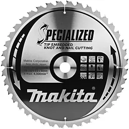 Диск пиляльний по дереву 355х30 мм 40T Makita Makblade Plus qulet cutting B-09466