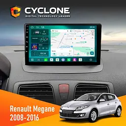 Штатна магнітола Renault Megane III 2008-2016 Cyclone C9-013 4x64 DSP 4G Cyclone (НФ-00007413)