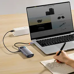 Usb-Хаб адаптер Baseus Metal Gleam Series 7-in-1 Type-C (WKWG020113) - мініатюра 5