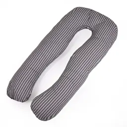 Подушка для вагітних та відпочинку MirSon U-подібна №5030 Color Line Stripe Gray 140х75х20 см сіра (2200010969917) - мініатюра 2