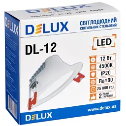 Світильник Delux DL-12 4500К 12Вт 960лм 230В D140мм (90018630) - мініатюра 3