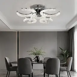 Світлодіодна люстра Splendid Ray L1654/3+3 LED (CH), білий, хром, 96 Вт, від 8-16 м²