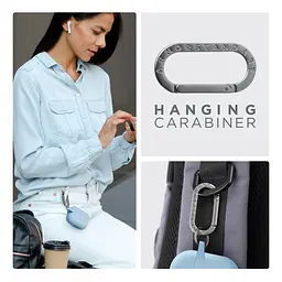 Силіконовий чохол для навушників Apple AirPods Pro 3, Hang Case, блакитний, ультратонкий захисний кейс товщиною 2 мм, захист від подряпин, пилу та ударів, компактний, з карабіном для кріплення, ArmorStandart (ARM88313) - мініатюра 6
