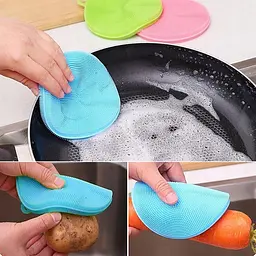 Губка мочалка прихватка для посуду силіконова Better Sponge 4 в 1, Kitchen Master Салатовий 85752 - мініатюра 4