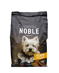 Сухий корм для дорослих собак маленьких порід Noble Dog Premium 10 кг з куркою і рисом