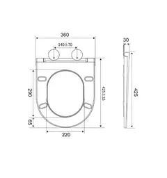 Унітаз підвісний Mixxus Bevel-0305-T3 система змиву Tornado 3.0 (MI8425) - мініатюра 11