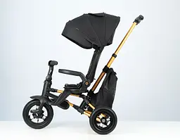 Велосипед складаний триколісний дитячий Qplay Nova Pro з надувними колесами Gold Matt - Black (S800NovaProGoldBlack) - мініатюра 4