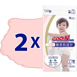 Набір підгузки на липучках GOO.N Plus L (9-14 кг) 96 шт. - мініатюра 2