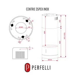 Витяжка острівна PERFELLI CENTRO 35PEX INOX - мініатюра 13